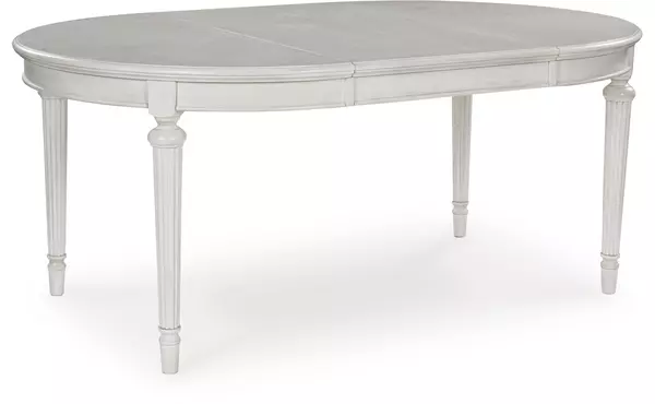 montelaine antique white oval dining room ext table by ashley