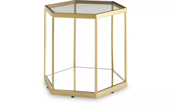 veerwick gold finish accent cocktail table by ashley