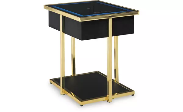 rexwell black/gold finish accent table with speaker by ashley