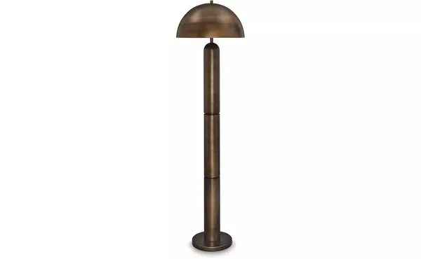 wendfield antique copper finish metal floor lamp (1/cn) by ashley