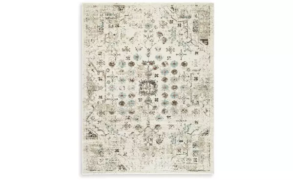 jossler ivory/brown/teal large rug by ashley