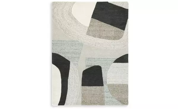 edrickhill grayish teal/taupe/cream medium rug by ashley