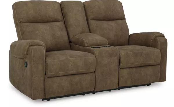 edenwold brindle dbl rec loveseat w/console by ashley