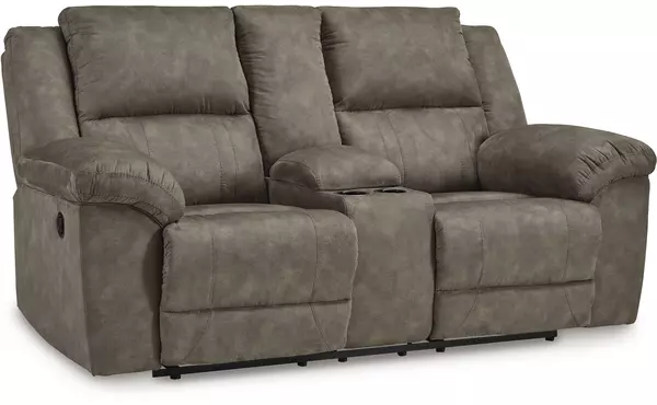 laresview fossil dbl rec loveseat w/console by ashley