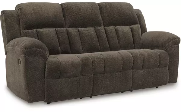 frohn chocolate reclining sofa by ashley