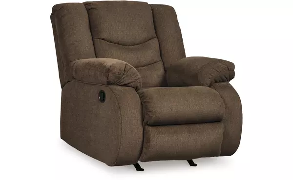 tulen chocolate rocker recliner by ashley
