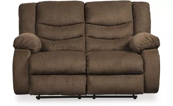 tulen chocolate reclining loveseat by ashley
