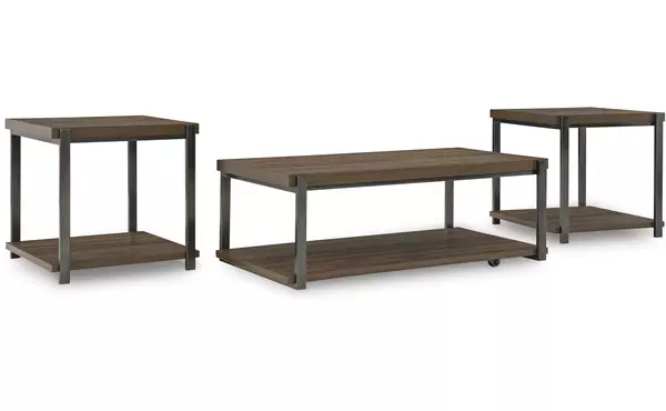 trindwick brown/gun metal occasional table set (3/cn) by ashley