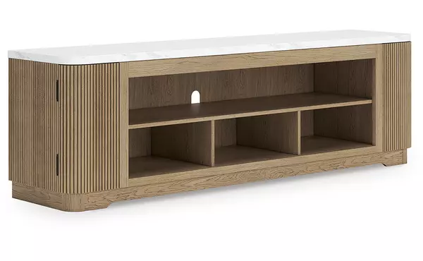 camdill light brown xl tv stand w/fireplace option by ashley