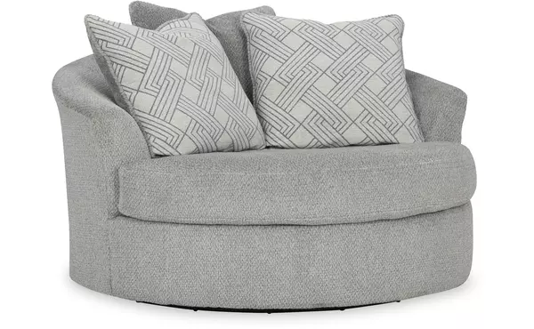 casselbury cement oversized swivel accent chair by ashley