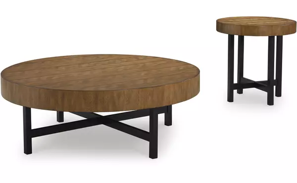 steenlage brown/black occasional table set (2/cn) by ashley