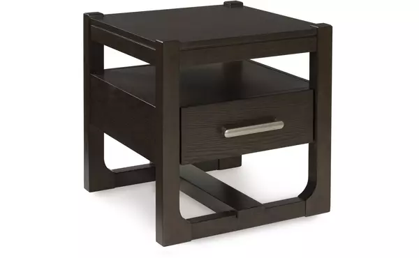 breckington dark brown square end table by ashley