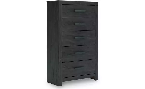 prendonea charcoal five drawer chest by ashley