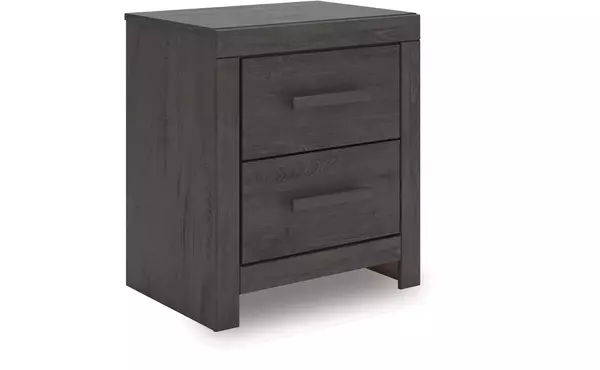 prendonea charcoal two drawer night stand by ashley