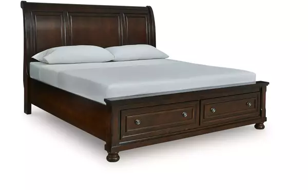 porter rustic brown king/cal king storage ftbd by ashley
