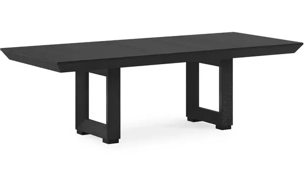 londer black rect dining room ext table by ashley