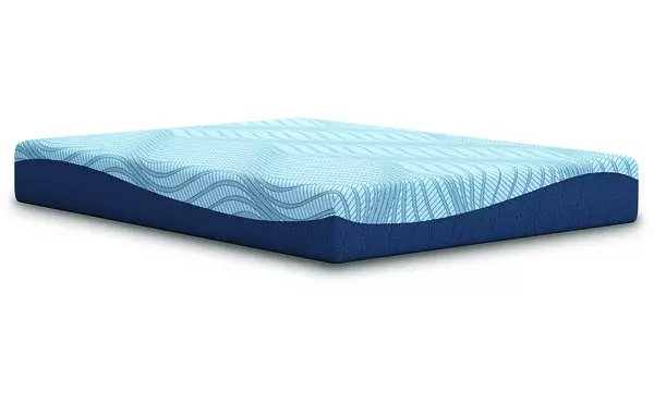 peak 2.0 10 memory foam light blue king mattress by ashley