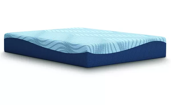 peak 2.0 12 memory foam light blue full mattress by ashley