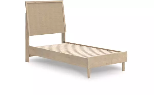 cielden two-tone twin panel footboard w/rails by ashley