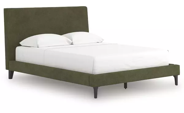 chirason brown queen uph bed w/roll slats by ashley