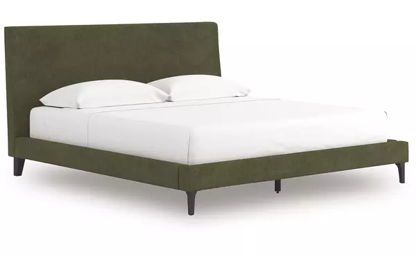 chirason brown king uph bed w/roll slats by ashley