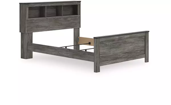 frandern warm gray queen bookcase headboard by ashley