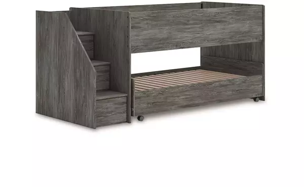 frandern warm gray twin loft caster bed by ashley