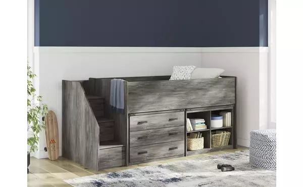 frandern warm gray twin loft bed by ashley