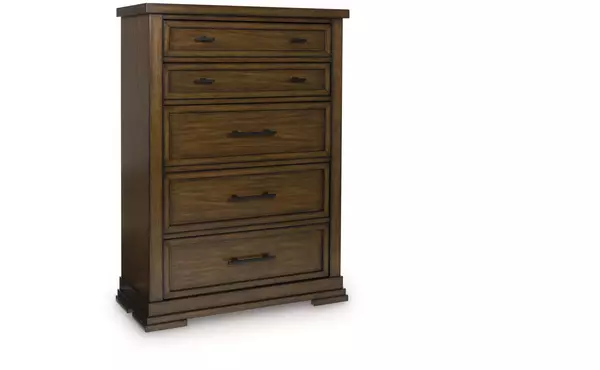taffenbrook medium brown five drawer chest by ashley