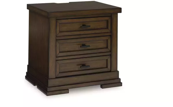 taffenbrook medium brown three drawer night stand by ashley