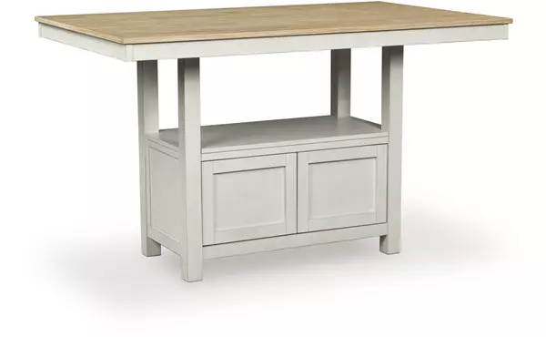 purlaney antique white/natural rect dining room counter table by ashley