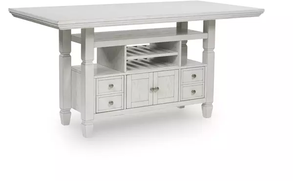 robbinsdale antique white rect drm counter table base by ashley