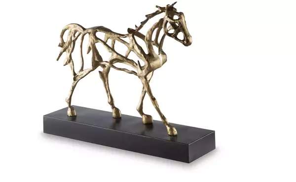 grainville antique gold finish sculpture by ashley