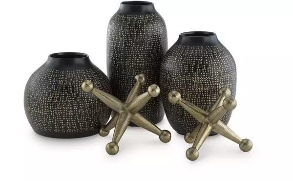 vinburn black/gold finish accessory set (5/cn) by ashley