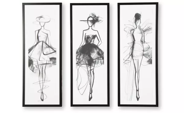 mckerrick black/white wall art set (3/cn) by ashley