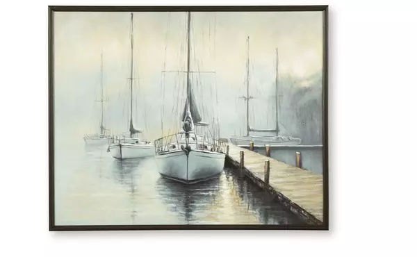 worthney blue/white/brown wall art by ashley