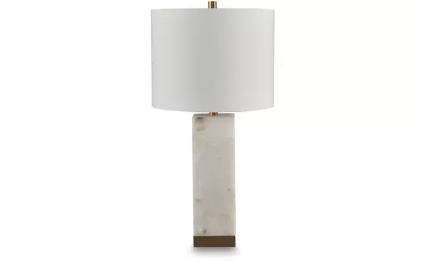 linderfield white/gold finish alabaster table lamp (1/cn) by ashley