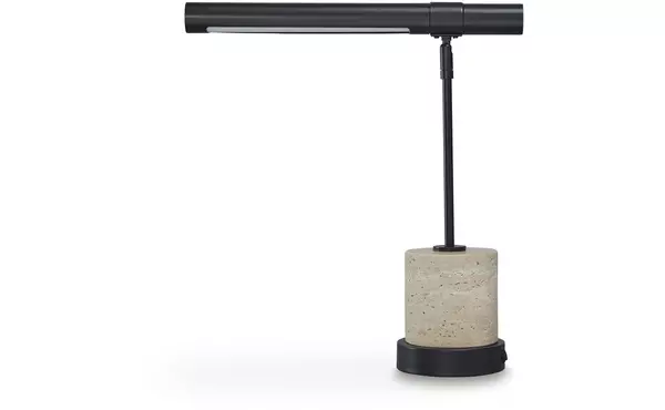 vinmour brown/beige metal desk lamp (1/cn) by ashley