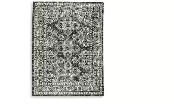 glennisman black/gray/ivory large rug by ashley