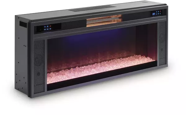 entertainment accessories black fireplace insert by ashley