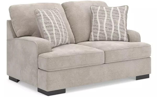 high profile taupe loveseat by ashley