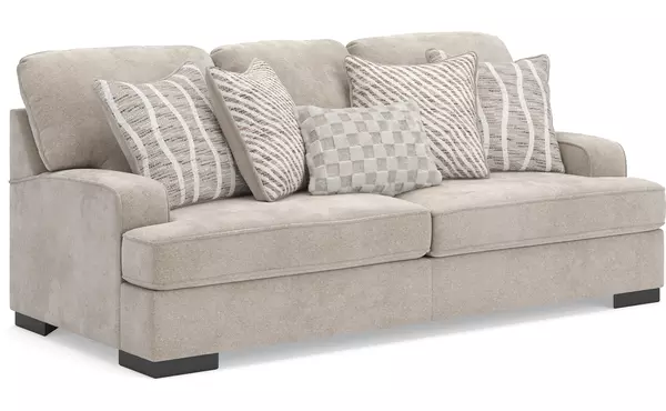 high profile taupe sofa by ashley