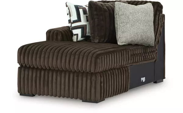 midnight-madness chocolate laf corner chaise by ashley