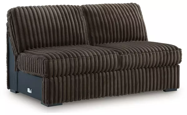 midnight-madness chocolate armless loveseat by ashley