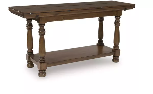 sturlayne brown flip top sofa table by ashley