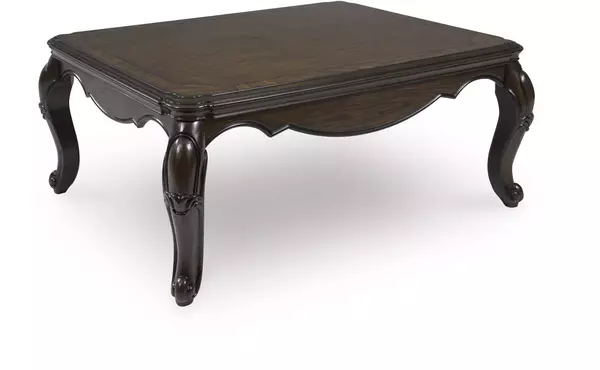 maylee dark brown rectangular cocktail table by ashley
