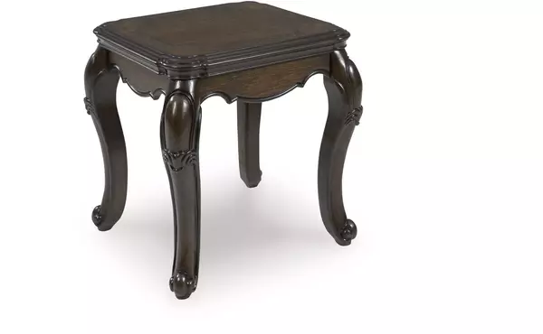 maylee dark brown rectangular end table by ashley