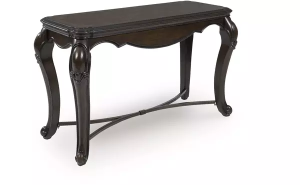 maylee dark brown sofa table by ashley