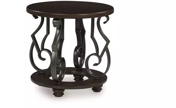 frallyn warm brown round end table by ashley