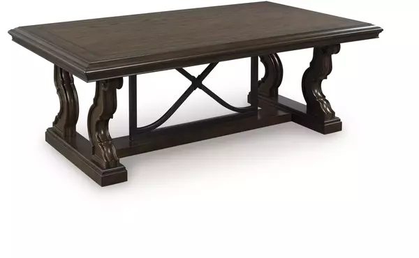 maylee dark brown rectangular cocktail table by ashley